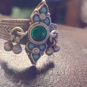 Sterling silver boho ring